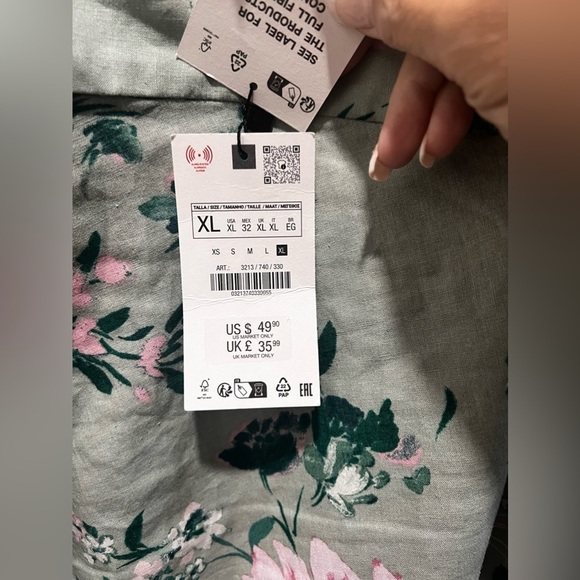 Zara NWT dress, cotton linen blend. Size XL. - Picture 4 of 6